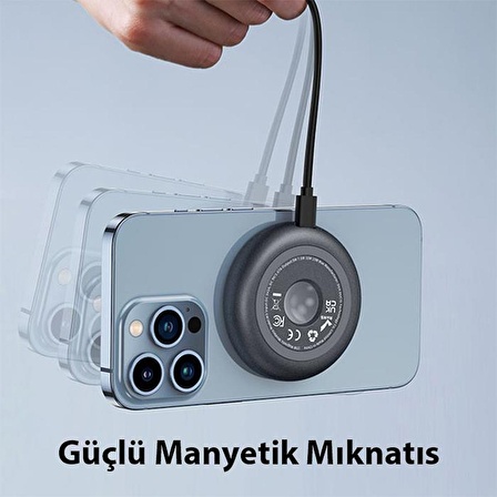 Polham 1 Metre 15W Qİ Masaüstü Standlı Manyetik Magsafe İphone 12,13,14 Serisi Kablosuz Şarj Aleti