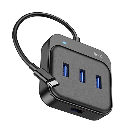 Polham 4in1 20CM Kablolu Type C To 4x USB 3.0 Çoğaltıcı Çevirici Adaptör, Led Göstergeli USB HUB