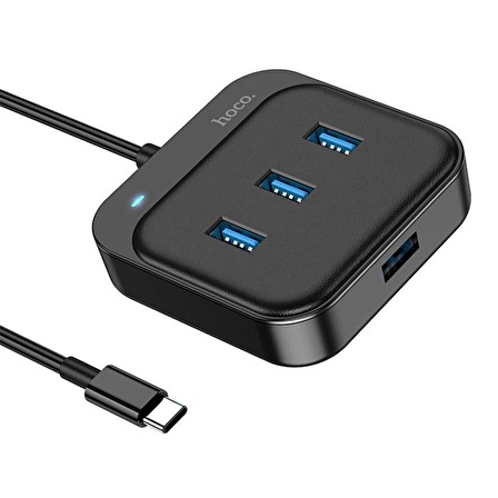 Polham 4in1 20CM Kablolu Type C To 4x USB 3.0 Çoğaltıcı Çevirici Adaptör, Led Göstergeli USB HUB