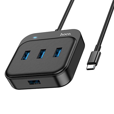 Polham 4in1 20CM Kablolu Type C To 4x USB 3.0 Çoğaltıcı Çevirici Adaptör, Led Göstergeli USB HUB