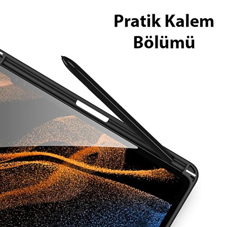 Polham Samsung Galaxy Tab S8 Plus (X800-X806) Tablet Kılıfı,Kalem Yerli Standlı Manyetik Uyku Modlu