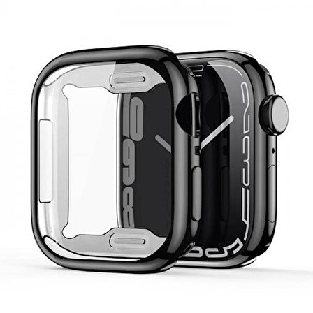 Polham Apple Watch Uyumlu Ultra 49mm Ful Koruma Kılıf ve Ekran Koruyucu, Elektro Kaplama Silikon Kılıf 