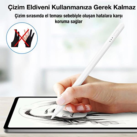 Polham Avuç İçi Red Özellikli Gecikmesiz Eğim Ayarlı Uzun Şarjlı Apple İpad Dokunmatik Stylus Kalem Pencil