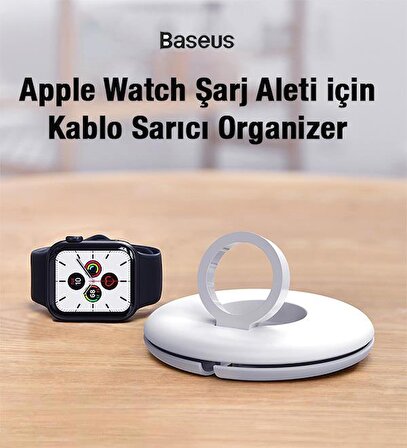 Baseus Apple Watch Şarj Aleti için Kablo Düzenleyici ve Şarj Standı,Kablo Saklama Alanlı Şarj Standı