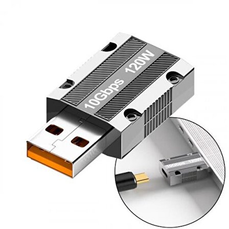 Polham 120W 10Gpbs USB To Type C Çevirici Dönüştürücü Adaptör, OTG Dönüştürücü, Ultra Dayanıklı 