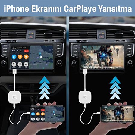 Polham Araç İçi İphone Cihazlar İçin Carplay, Youtube, Instagram Ekran Yansıtıcı Adaptör CarPlay