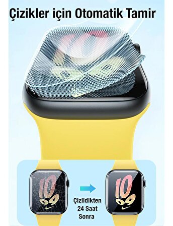 Baseus Full Kaplama Apple Watch 7/8/9 41mm İle Uyumlu Ekran Koruyucu, Çizik ve Kırılma Önleyici Nano