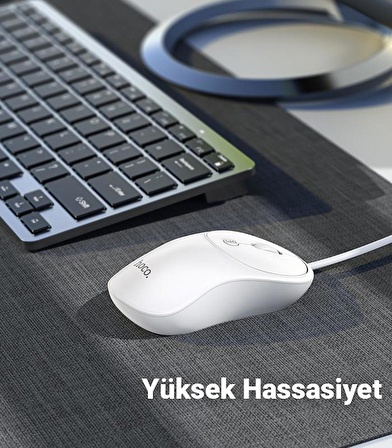 Polham HC Series 1600DPI 4D Yüksek Hassasiyet Kablolu Optik Mouse, Ergonomik Ultra Sessiz Mouse