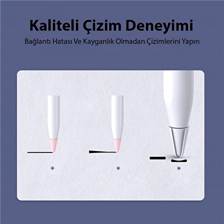 Polham Dux Series 10 Adet Apple Pencil 1/2 İçin Renkli Yedek Kalem Ucu, Çizim İçin Sessiz Silikon Kalem Ucu