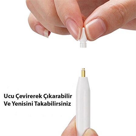 Polham Dux Series 2 Adet Apple Pencil 1/2 İçin Yedek Kalem Ucu, Basınç ve Eğim Duyarlı Kalem Ucu