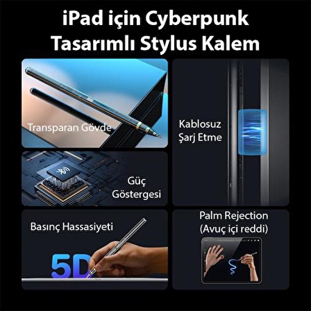 Polham Dux Series Uzun Şarjlı Apple İpad Pro, İpad Air, İpad Mini Serisi İçin Stylus Kalem, Hassas Çizim Kalemi