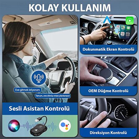 Polham Apple İphone ve Android İle Uyumlu Kablosuz Carplay Adaptör Çeviricisi, Ultra Hızlı Carplay Çevirici