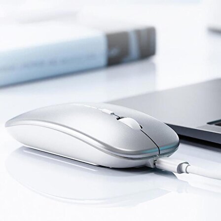 Polham 2.4G Şarj Edilebilir Süper Sessiz Ultra İnce Mouse, Windosw, Linux, Mac Os Uyumlu Mouse