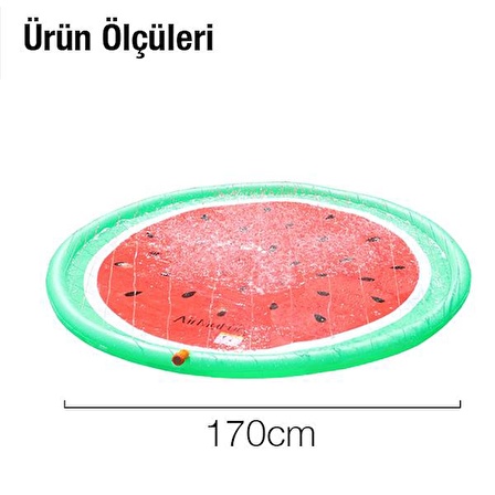 Polham Ultra Geniş 170x170 Fışkiyeli Çocuk Havuzu Oyun Havuzu Çocuk Su Park Havuzu Su Matı