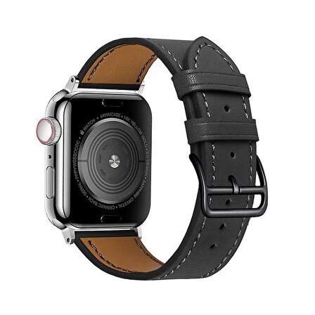 Polham Apple Watch 7-8 İle Uyumlu 45mm Retro Tasarımlı Deri Kordon, Ultra Sağlam Kilitli Kayış