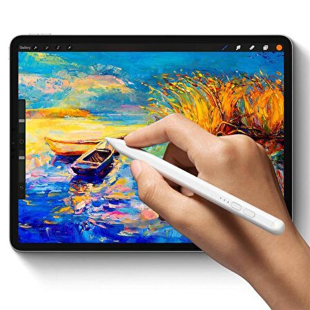 Baseus 130Mah Şarjlı Apple iPad Pro 3, 4 Dokunmatik Tablet Kalemi, Aktif Versiyon, Yedek Uçlu, Ledli