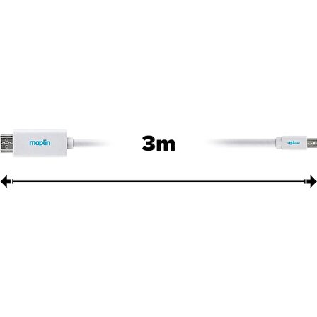 Mini Displaypot To HDMI Kablo 3 Metre Beyaz