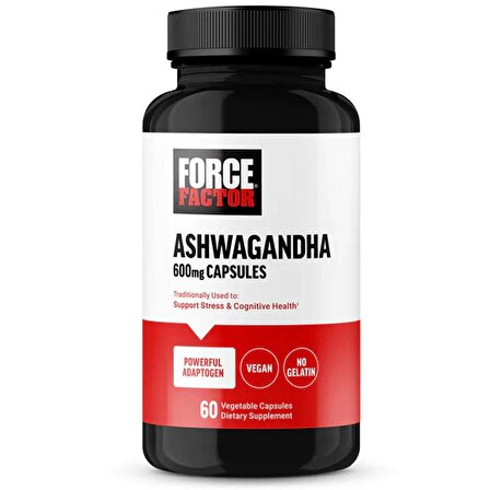 Force Factor Ashwagandha 600mg - 60 Bitkisel Kapsül