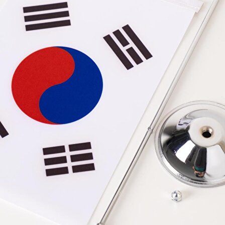Güney Kore Tekli Masa Bayrağı Saten Kumaş Dijital Baskı 15x22,5 cm