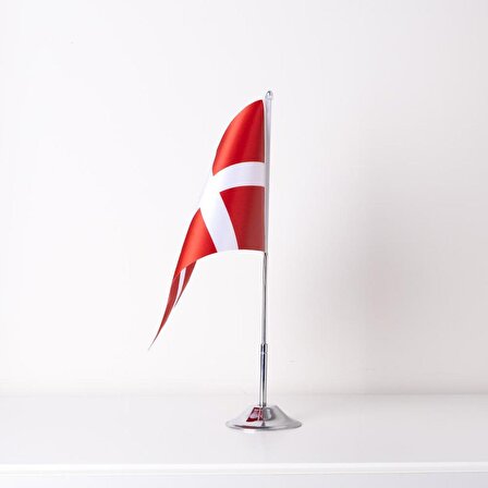 Danimarka Tekli Masa Bayrağı Saten Kumaş Dijital Baskı 15x22,5 cm