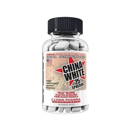 CLOMA PHARMA China White Ephedra Fat Burner Yağ yakıcı Zayıflama+Kilo Verme25 100 TABLET
