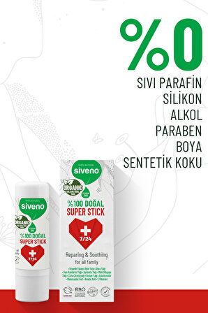 Siveno %100 Doğal Super Stick Anlık Yatıştırıcı Onarıcı Organik Yalancı Iğde Yağlı bitkisel 6 G