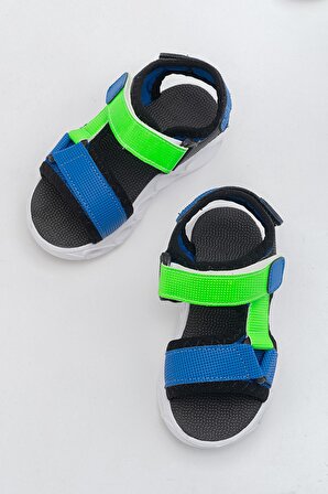 mnpc Erkek Çocuk Sax-Siyah Işıklı Anatomik Hafif Spor Sandalet