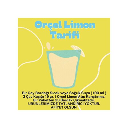 Orçel Limon Aromalı İçecek Tozu Oralet Çay 300gr.x 6 Adet