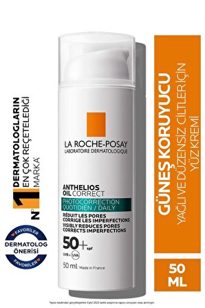 La Roche Posay Anthelios Oil Correct (Spf50+) Yüz Güneş Kremi 50 Ml - SKT:01/2026