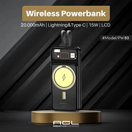 ACL POWER Wireless Magesafe Mıknatıslı Powerbank 15W Hızlı Şarj
