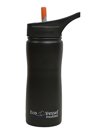 Eco Vessel Summit Insulated Steel Straw Bottle Termos 0.50 Litre-SİYAH