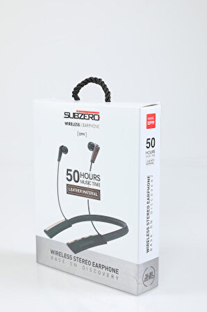 Kablosuz Bluetooth Kulaklık Boyun Askılı Deri Sporcu Kulaklığı Super Bass 50 Saat Erdem Store