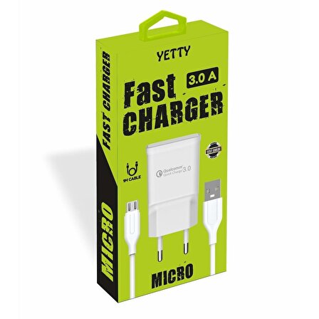 Micro Qualcom Quick Fast Charger Telefon Tablet Yetty Hızlı Şarj Aleti 18W