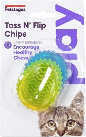 Petstages Toss N' Flip Chips Chew Kedi Oyuncağı, Mavi - 67842 