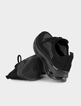 Tekstil Deri Siyah Bağcıklı Kadın Spor Ayakkabı