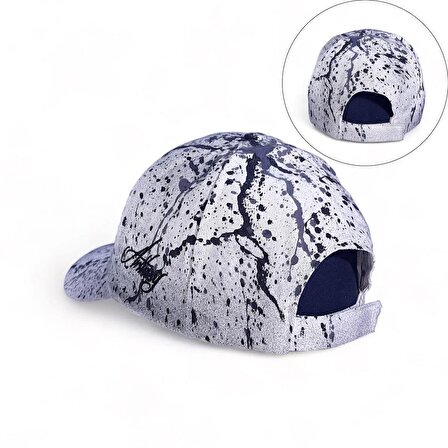 Benzersiz Gri Siyah Boyalı El Yapımı Beyzbol Şapkası 2-C GrayBlack