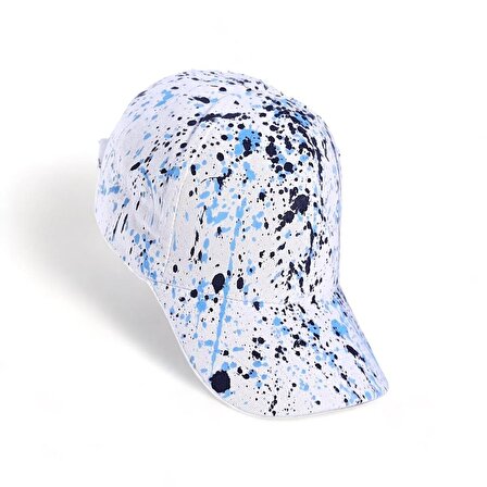 Benzersiz Mavi Siyah Boyalı El Yapımı Beyzbol Şapkası 2-C BlueBlack