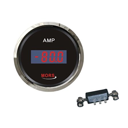 Mors Dijital Ampermetre 12-24 Volt Siyah ( Şönt Dahildir )