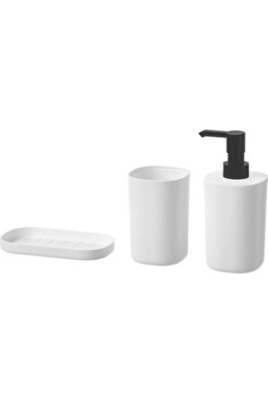 IKEA Storavan Banyo Aksesuar Seti - Sıvı Sabunluk - Katı Sabunluk - Diş Fırçalık