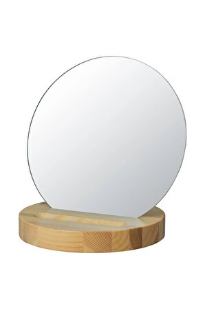 ROVERUD Masa Aynası Yuvarlak Model Meşe 24 Cm MeridyenDukkan Masa-Makyaj Aynası 
