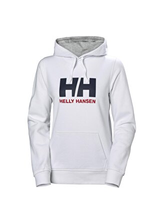 Helly Hansen Hh W Hh Logo Hoodie Kapüşonlu Normal Kalıp Beyaz Kadın Sweatshirt