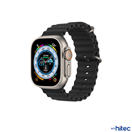 ScHitec 42-49mm Yeni Nesil Apple Uyumlu Akıllı Saat Kordonu Silikon Siyah