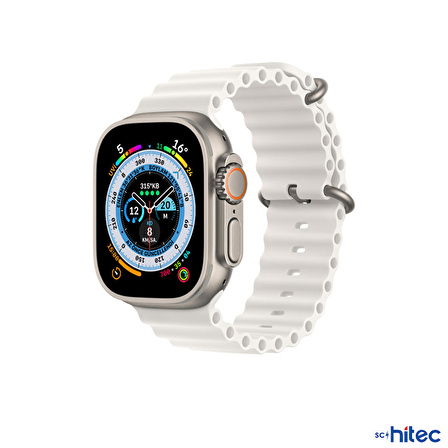 ScHitec 42-49mm Yeni Nesil Apple Uyumlu Akıllı Saat Kordonu Silikon Beyaz