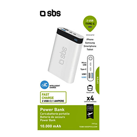 Sbs İntelligent 10000 mAh Hızlı Şarj Powerbank