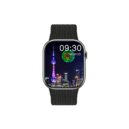 ScHitec 2024 Watch 9 Pro Amoled Ekran Android İos Uyumlu Akıllı Saat Siyah