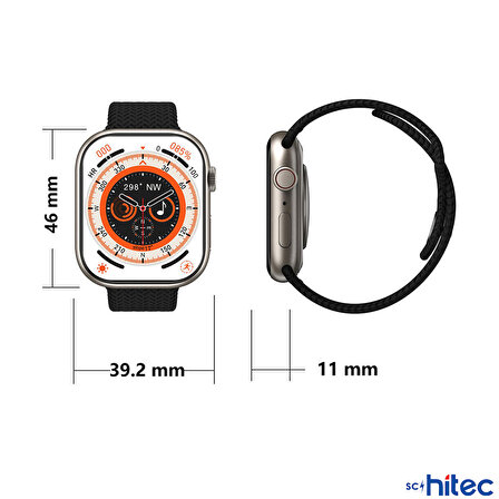 ScHitec 2024 Watch 9 Pro Amoled Ekran Android İos Uyumlu Akıllı Saat Siyah