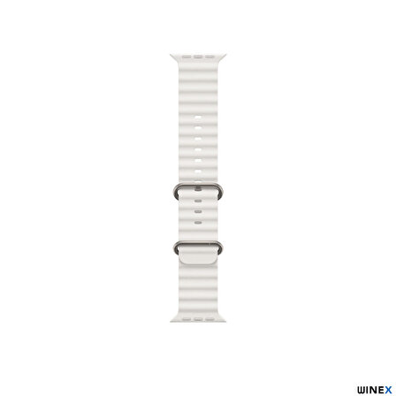 Winex T800 Ultra 2024 Android İos Uyumlu Akıllı Saat Gümüş Kasa Beyaz Kordon