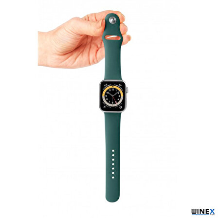 Winex 42-49mm Yeni Nesil Apple Uyumlu Akıllı Saat Kordonu Silikon Yeşil