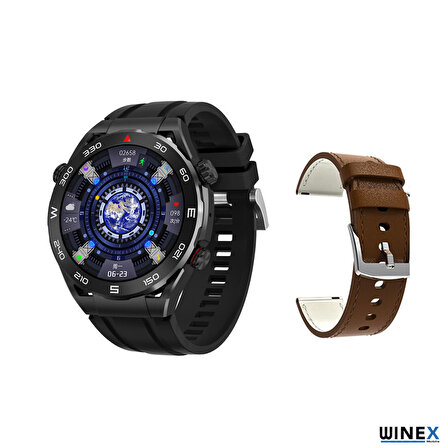 Winex 2024 Watch SK4 Ultimate Android İos HarmonyOs Uyumlu Akıllı Saat Siyah