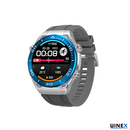 Winex 2024 Watch SK4 Ultimate Android İOs HarmonyOs Uyumlu Akıllı Saat Gümüş